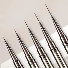 Pincel De 6/9/12/15/18mm Linhas De Desenho De Listras Pintura Flores Manicure Arte De Unhas Metal Handle