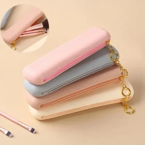 Suporte De Pincel De Maquiagem Para Viagem Bolsa De Silicone Para Pincéis Cosméticos Estojo Compacto Portátil