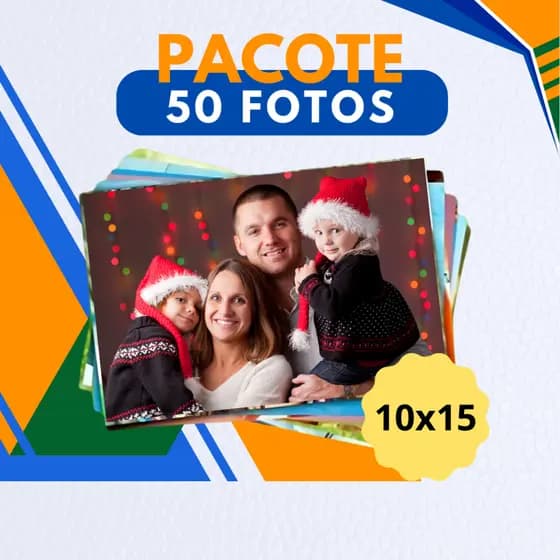Pacote 50 fotos 10x15 revelação de fotos Premium