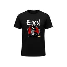 Camisa T-Shirt Tradicional Basica Casual Algodão Premium Exu Caveira Exus Orixas Guias Umbanda Candomblé