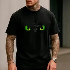 Camiseta Masculina T Shirt Promoção Algodão Banguela Fofo Lindo Filme Desenho Como Treinar seu dragão Olhos
