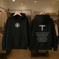 Moletom Canguru Blusa Frio Inverno C/Capuz Confortavel Capote Oração São Bento Catolico Cristões Biblia Proteção Fé Rei