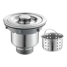 Válvula Ralo Para Pia Cozinha Inox 4.1/2 Com Cesto Removível