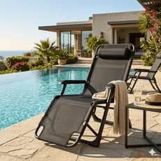 Espreguiçadeira Dobrável Cadeira Reclinável Jardim Praia Piscina 15 Posições 90kg Portátil