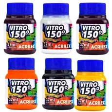 Kit 6 Tinta Vitro 150 37ml Acrilex