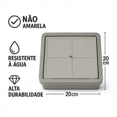 Ralo Quadrado Oculto Invisível Anti-Inseto  20x20cm Embutido Luxo