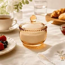 Açucareiro de Cristal com Colher Pearl Wolff 10 x 11cm