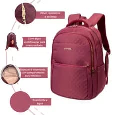 Mochila Reforçada Grande impermeável Mochilas de Notebook Volta as aulas