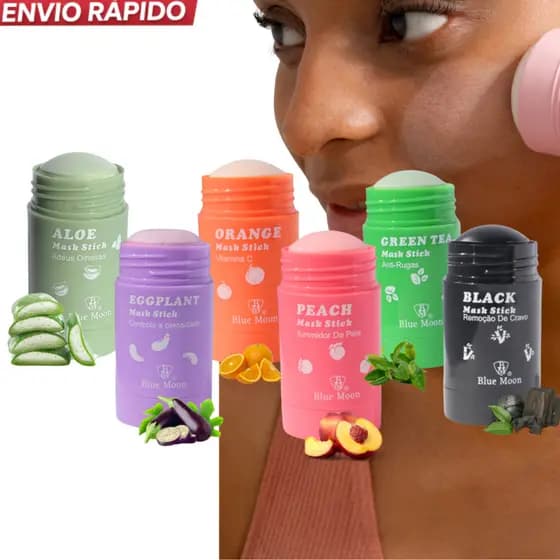 Máscara Facial Stick Limpeza Profunda Anti Cravos Oleosidade Carvão Ativado Skincare Beleza