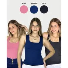 KIT COM 10 Blusas Regatas da Ecoclub soft sortidas em malha dupla 100% Forrada frente e costa.