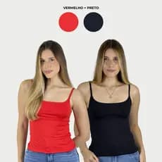 KIT COM 2 REGATA DE ALCINHAS 100%FORRADA DUPLA CAMADA DISPENSA SUTIÃ