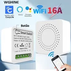 16A mini Interruptor WiFi Interruptor inteligente smart switch Suporte Alexa google Controle De Voz Doméstico