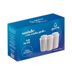 Gorre Kit Refil Filtro Alcalino Com 3 Unidades