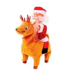 Papai Noel Musical De Natal Na Rena Anda Canta 21x17x6,5cm