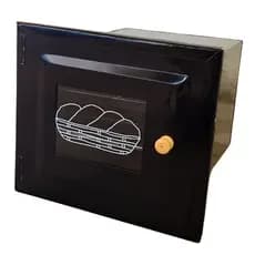 Forno Chapa De Aço Carbono Cor Preta 50x35x30 S/ Cinzeiro Frente C/ Vidro