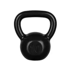 Kettlebell 10kg Emborrachado – Treinamento Funcional, Cor Preta