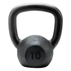 Kettlebell de Ferro Fundido 10kg – Pintado, Cor Preta para Treino Funcional e Academia