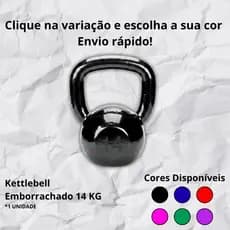Kettlebell Funcional 14kg Emborrachado– Escolha a Cor Ideal Evolua no Treino