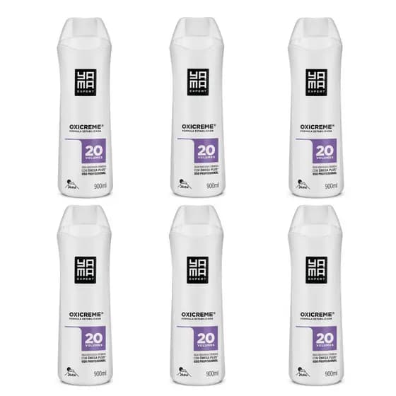 Kit Com 6 Água Oxigenada Cremosa Yamá 20 vol - 900ml