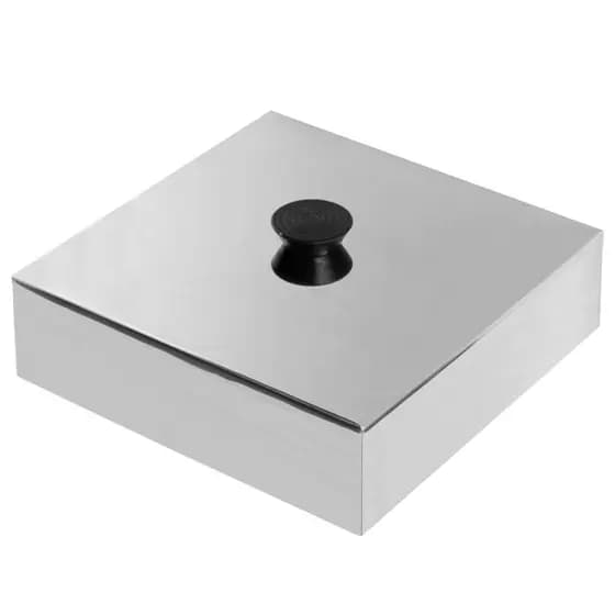 Abafador de Lanches Inox 25 X 25cm Cabo Pomel Restaurante Bar lanchonete Queijo Cheddar Ovo Bistrô