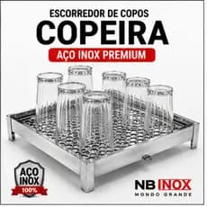 Escorredor Aço Inox Talher Copo Panelas Tigelas Taça Canecas Para Casa Restaurante Lanchonete Bistrô