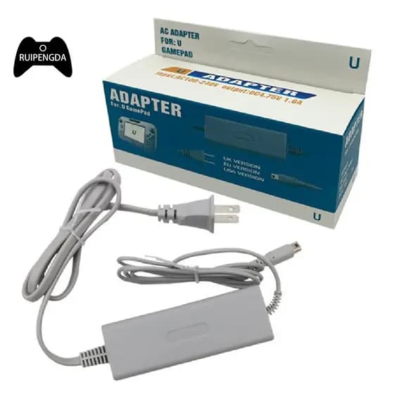 Adaptador De Carregador AC 100-240V Para Nintendo Wii U Gamepad Controller Wall Power WiiU Pad US/EU Plug Console Acessó