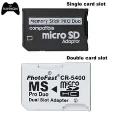 RUIPENGDA Memória Vara Pro Duo Leitor De Cartão Para PSP 1000 2000 3000 SD TF MS Conversor Adaptador