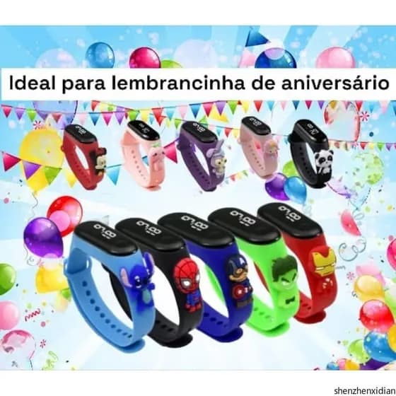 relógio digital aprova D`agua/ relógio digital infantil temático menino menina