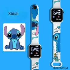 Novo Ponto Dos Desenhos Animados Da Disney Cor Impresso Estudante LED Relógio Eletrônico Elegante Quadrado Y1 Botão