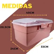 Maleta De Utensilios Manicure Maquiagens Rosa Plastica Resistente Tampa Transparente Alça E Trava