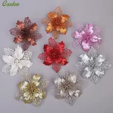 Buquê de simulação de flores ocas de Natal fitas de rosa de flores de pêndulo Guirlanda de pingente Decoração CasdonHome