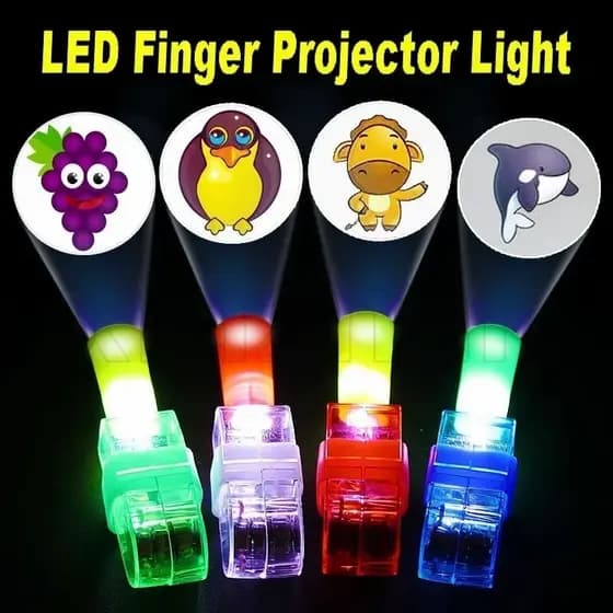 LED lâmpada de dedo de projeção dos desenhos animados lâmpada de projeção de vários padrões e cores Brinqued CasdonHome