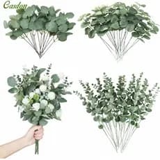 Buquê Artificial Folhas de Eucalipto Vegetação Artificial Eucalipto Vegetação de Casamento Adereços de Fotografia Arranj