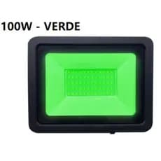 Refletor Led 100W Verde - IP66 (Prova D Agua) - Bivolt (100v a 265v) - Luz Forte