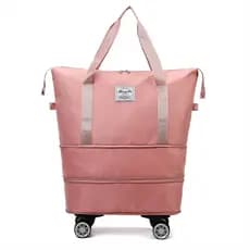 Bolsa De Viagem Multifuncional Dobrável De Grande Capacidade Impermeável com Rodinha,tamanho G, com 3 ziper