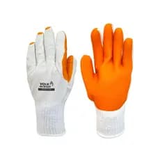 Kit 10x Pares de Luvas de algodão/latex vulcanizado Orange Smart CA46816