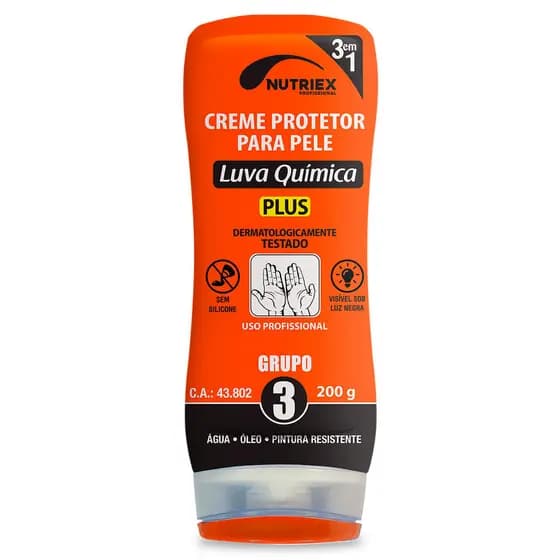 Creme Protetor Luva Química 3 em 1 Nutriex Grupo 3 200g CA 43802