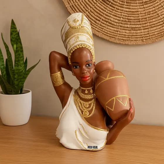 Africana jarro Estatua Enfeite Boneca Em Gesso Namoradeira de Janela Varanda para Casa Jardim Decoração