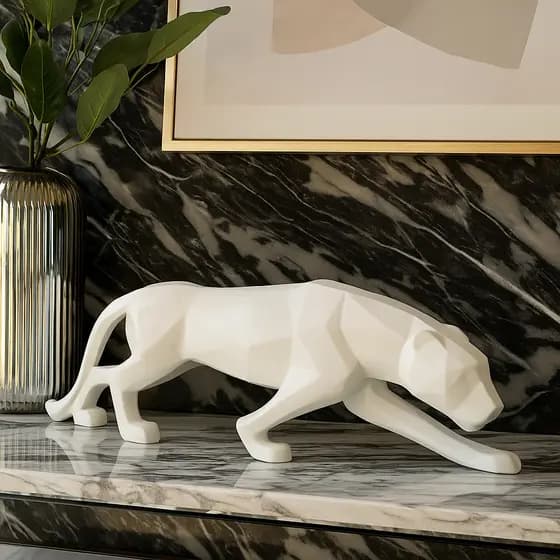 Enfeite Decorativo Pantera Negra Estatueta Elegante Luxo Para Sala Escritório Casa Estante