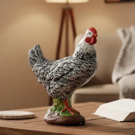 Estatua Galinha Em Gesso Jardim Casa Decoração Enfeite Cozinha Rustico Sitio Chacara