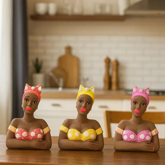 Kit Trio Namoradeira PP Decorativa Casual Artesanal