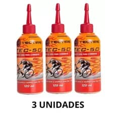 Óleo Lubrificante Tectire Tec50 Cera Corrente Bike 120ml Kit 3