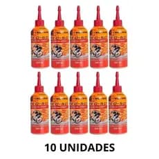 Kit 10 Óleo Lubrificante Tectire Tec50 Cera Corrente Bike 120ml