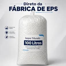 Isopor Triturado Flocado EPS Saco 100 Litros para Enchimento de Puffs e Almofadas Concreto Leve
