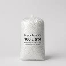 Saco Flocos de Isopor Triturado 100 Litros Para Enchimento De Puffs Almofadas Concreto Leve Obras Contrução Civil