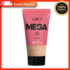 Mega Base Vegana Matte Vult 26ml - Vitamina E, Efeito Blur e Tecnologia Real Color