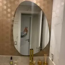 Espelho Organico Grande Decorativo Tendência Para Banheiro Sala