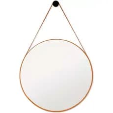 Espelho Redondo Adnet Decorativo Suspenso de Parede 40cm + Pino