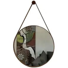 Espelho Redondo Adnet Decorativo Suspenso de Parede 60cm + Pino