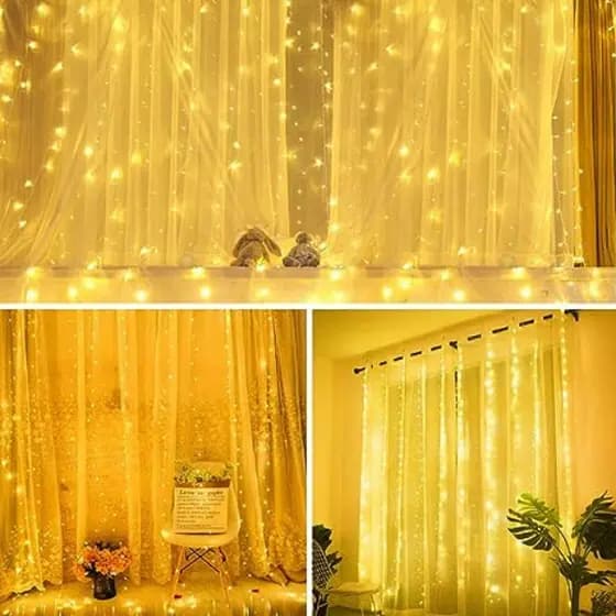 Cortina de LED Decorativa com Controle – Ideal para Natal e Festas